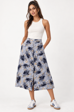 Vintage Skirt with Palm Tree Print- Size: S/M