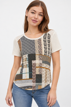 ♦︎ Patchwork Cream Top - Size: S