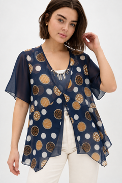 ♦︎ Sheer polka dot blouse - Size: L/XL
