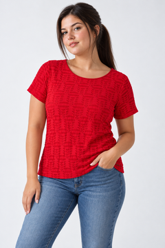 ♦︎ Red Textured Knit Top - Size: L/XL