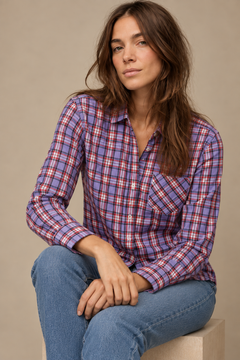 Gant Cotton Shirt in Red- Purple Tones- Size: M