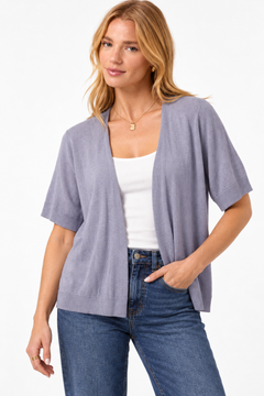 Cropped Cardigan in Lilac- Size: L/XL