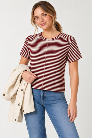 Striped Sweater in Viscose Blend - Size: S/M