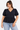V-Neck Peplum Blouse - Size: XL