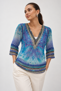 Sequin V-Neck Tunic - Size: S/M