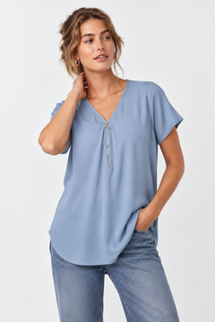 Light Blue Half-Zip Top- Size: M