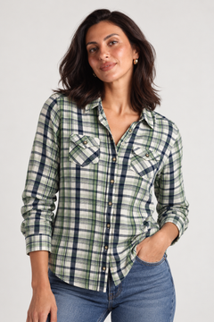 Chest Pockets Shirt in Cotton - Size:M/L