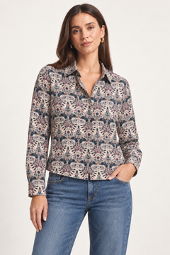 Paisley Patterned Shirt in Soft Fabric- Size: M