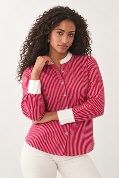 Vertical Striped Shirt in Cotton- Size: M