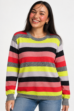 Multicolor Striped Knit Jumper - Size; L/XL