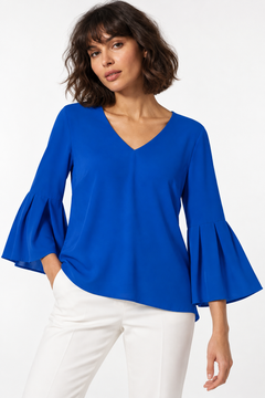BellSleeves Blouse in Royal Blue- Size: M/L