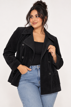 Double-Breasted Corduroy Jacket - Size: XL