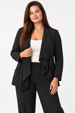 Draped Open Front Jacket - Size: XL