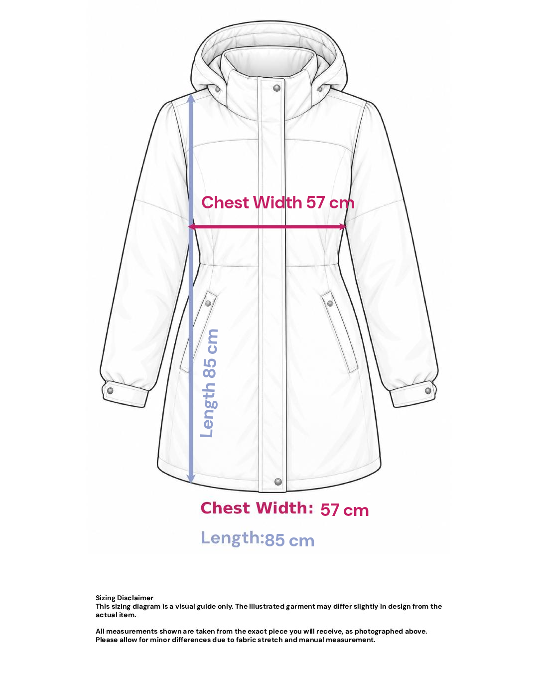 ♦︎ Drawstring Lightweight Coat - Size: L — measurements