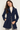 Navy Blue Wool Blend Coat - Size: XS