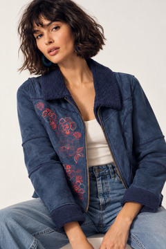 Vintage Faux Fur Suede Jacket - Size: M/L