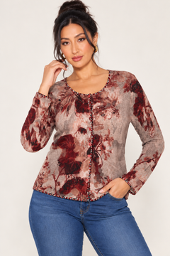 Floral Fine Knit Cardigan - Size: XL