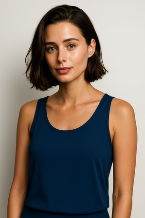 Basic Round Collar Tank Top - Size: XS