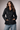 Black Quilted Jacket with Diamond Pattern-Size: L