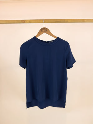 Royal Blue Boxy_Crop Blouse- Size: S