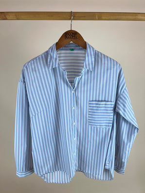 Loose-Fit Striped Shirt- Size: M