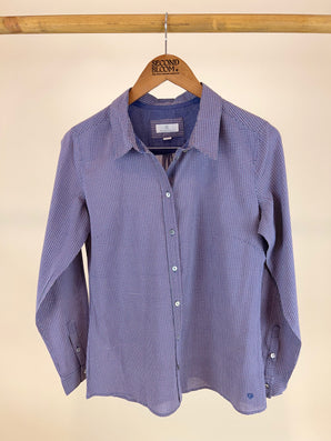 Cotton Purple Shirt with Micro Textured Print - Size: M