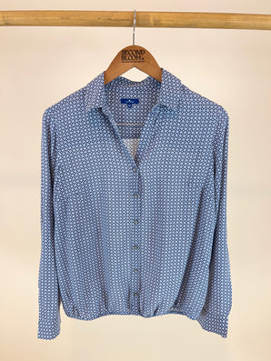 100% Viscose Diamond Patterned Shirt - Size: S