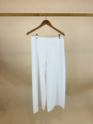 White hight_waisted wide leg  trouses- Size: L