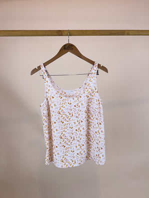 Yellow Patterned Cami Top - Size: M