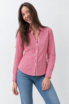 Pink Gingham Check Collared Shirt - Size: XS