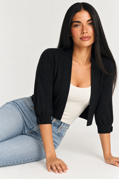 Cropped Cardigan with 3/4 Sleeves- Size: S/M