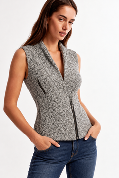 Grey Marled Sweater Vest - Size: S
