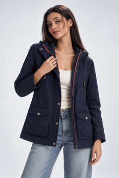 Hooded Utility Rain Jacket - Size: S