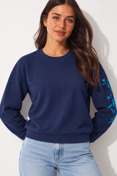 Ted Baker Bluebell Embroidered Sleeve Sweater - Size: M