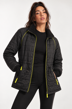 Quilted Zip-Up Fitness Jacket - Size: M