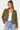 Khaki Faux Suede Biker Jacket - Size: M