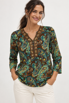 ♦︎ Embroidered Sequin Blouse - Size: M/L