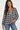 Plaid V-Neck Blouse in Cotton Viscose- Size: M