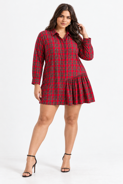 Zara Asymmetric Shirt Dress in Cotton - Size: XL