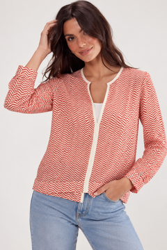 Chevron Pattern Chiffon Blouse - Size: M/L