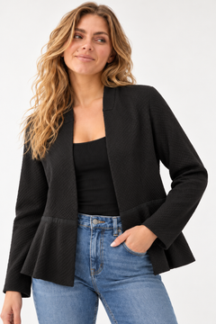 Textured Flared Peplum Jacket - Size: XL/XXL
