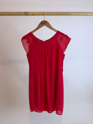 Bright Red Dress with Comfortable Fit- Size: S