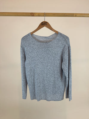 Two Tone Gray & Brown Soft Sweater - Size: L