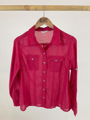 Bright Red Cotton Shirt - Size: M