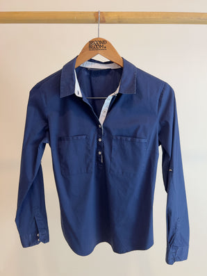 Navy Blue Shirt with Front Pockets - Size: L