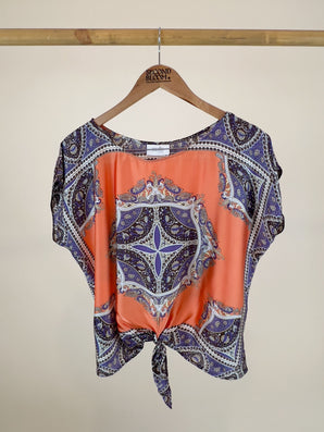 Scarf-inspired Bright Bohemian Blouse - Size: L