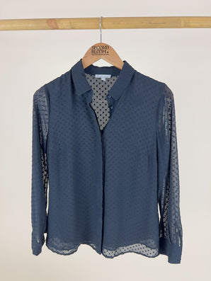 Sheer Blouse with Dotted Texture - Size:S/M