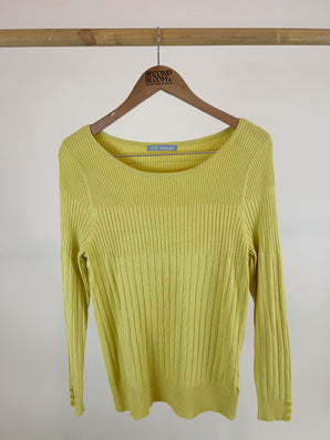 Basic Viscose Sweater in Pale Yellow Shade-Size:XXL