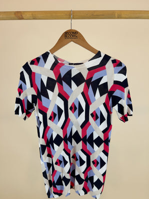 Bold Geometric Pattern Sweater-Size: S