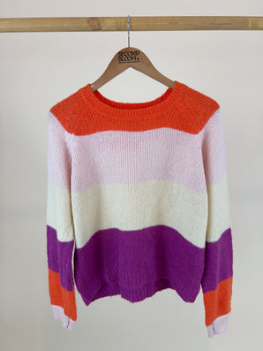 Color-Block Knit Sweater in Relaxed Fit - Size: S